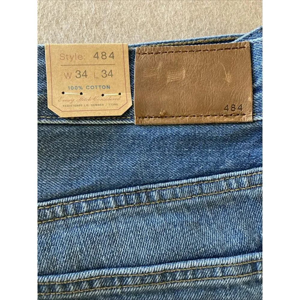 J. Crew 484 jean Mens Sz 34x34 Set Of 2 New Blue‎ 100% Cotton Lot $256 Valve